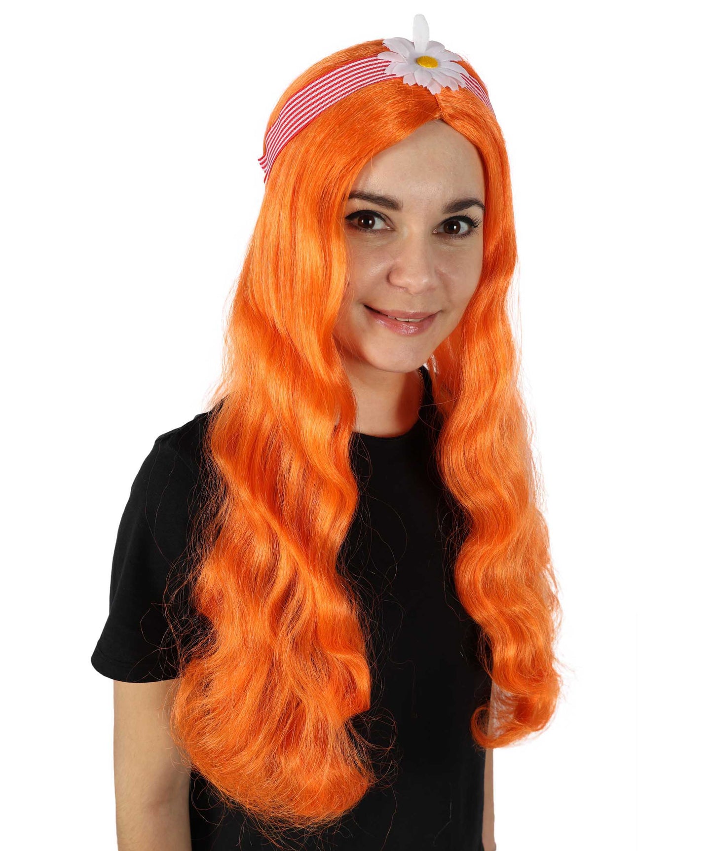 HPO Women's 60's Long Multiple Hippie Groovy Wig, Flame-retardant Synthetic Fiber