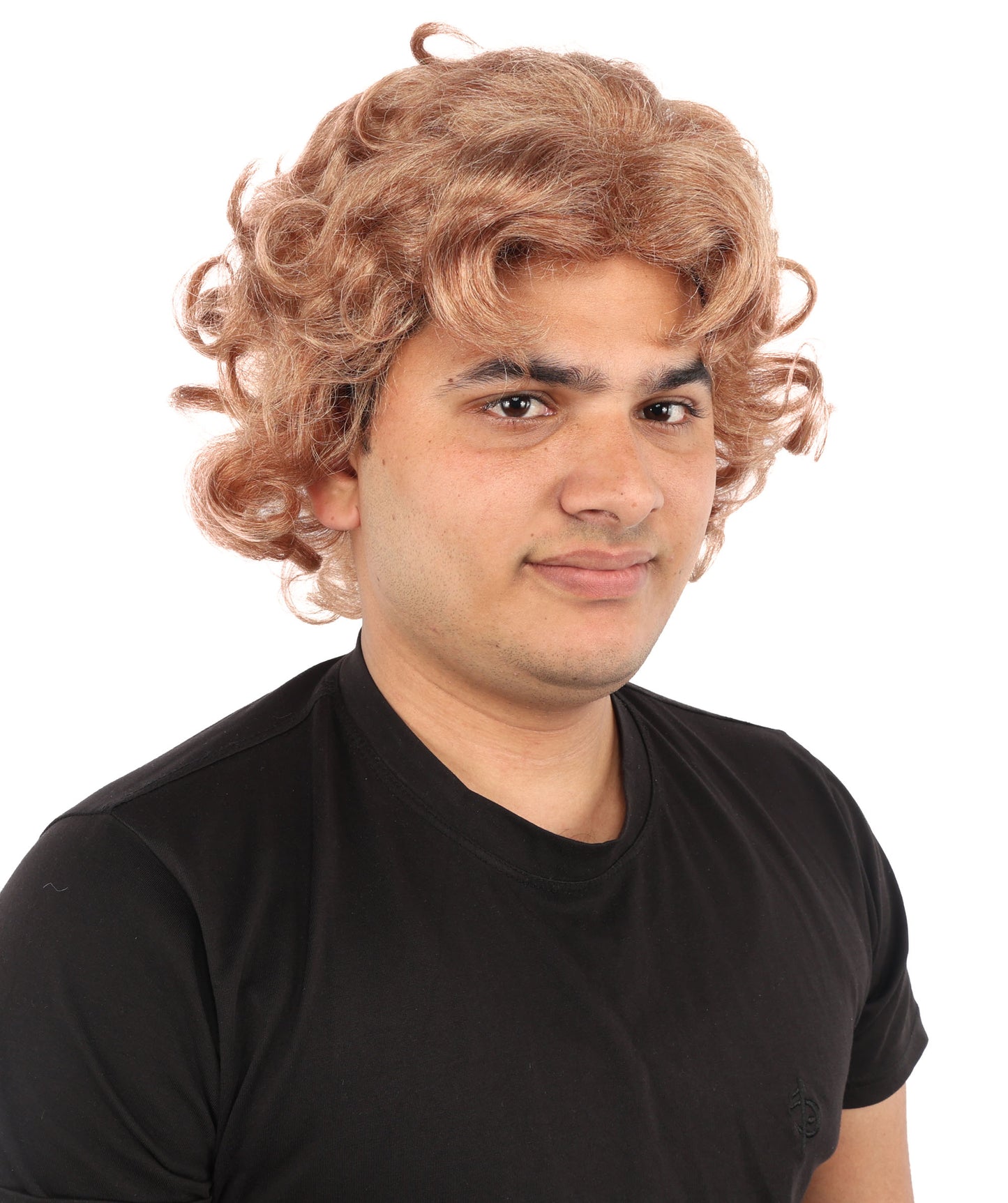 HPO Men's Animated Character 11 Inch Golden Blonde Curly Wig | Capless Flame-Resistant Synthetic | Fantasy Hero Costume Hair
