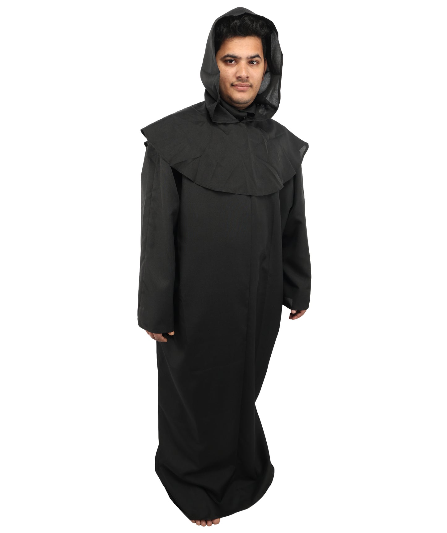 HPO Men's Deluxe Full-Length Layered Robe Costume - Black | Elegant and Stylish Outfit