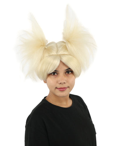 HPO Women’s 15-Inch Orange Spiky Troll Wig | Fun Animated Character | Bright and Bold Look for Halloween, Cosplay, and Themed Party