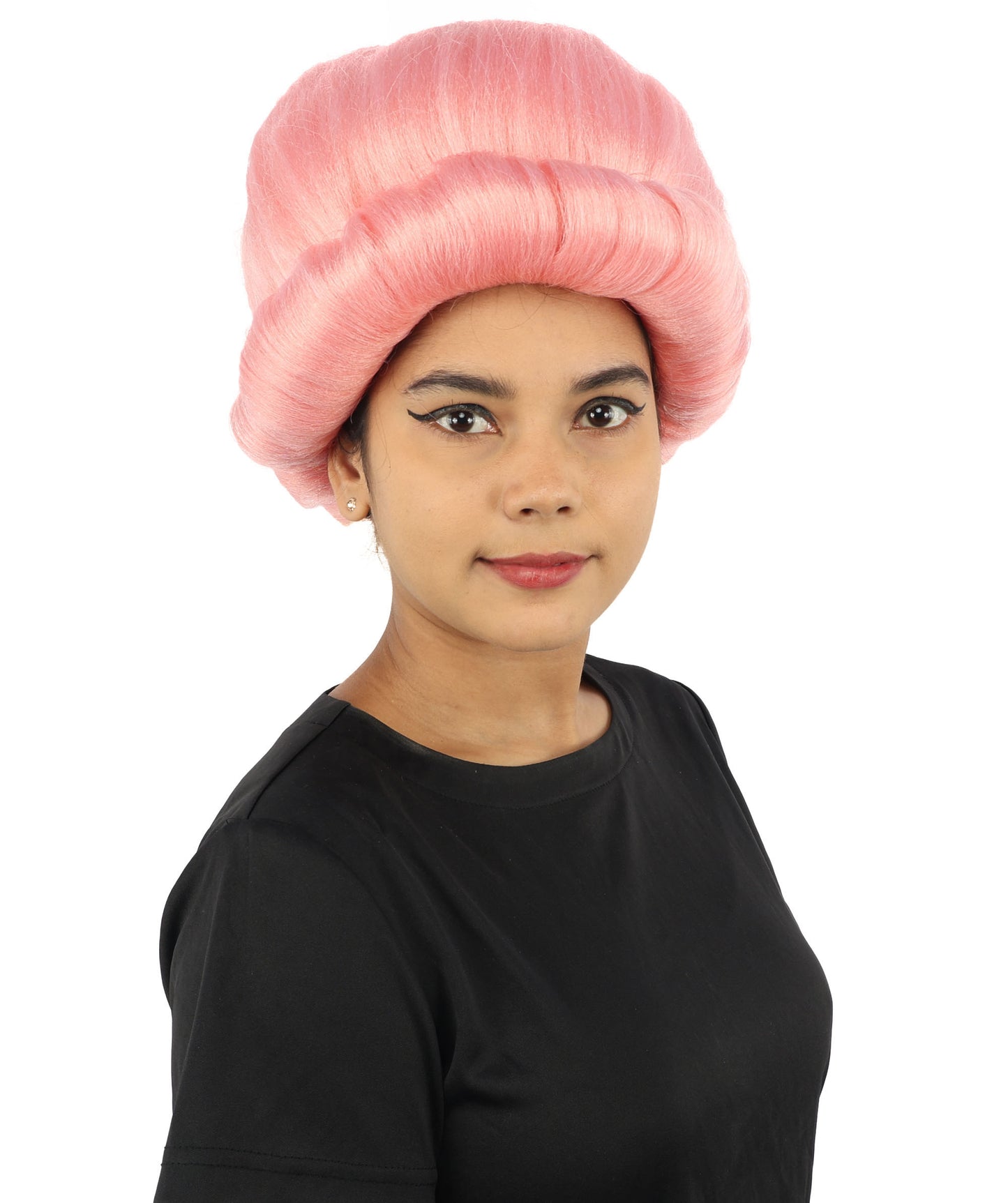 HPO Women's Voluminous Golden Blonde Grandma Wig | Medium Puffy Afro Style with Silver Texture, Synthetic Fiber & Adjustable Fit | Halloween, 100th Day of School, Theater & Funny Costume