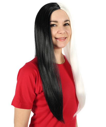 HPO Women's Evil Bride ,Adult Women's Wig Collections, Horror Ghostly Halloween Wig, Premium Breathable Capless Cap