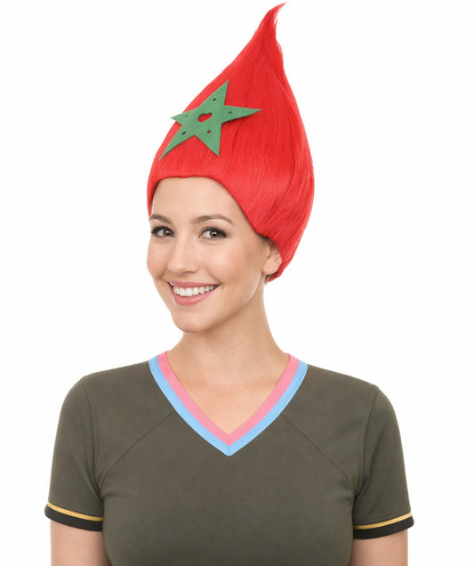 Morocco Flag Sport Troll Wig | Red Fancy Wig | Premium Breathable Capless Cap
