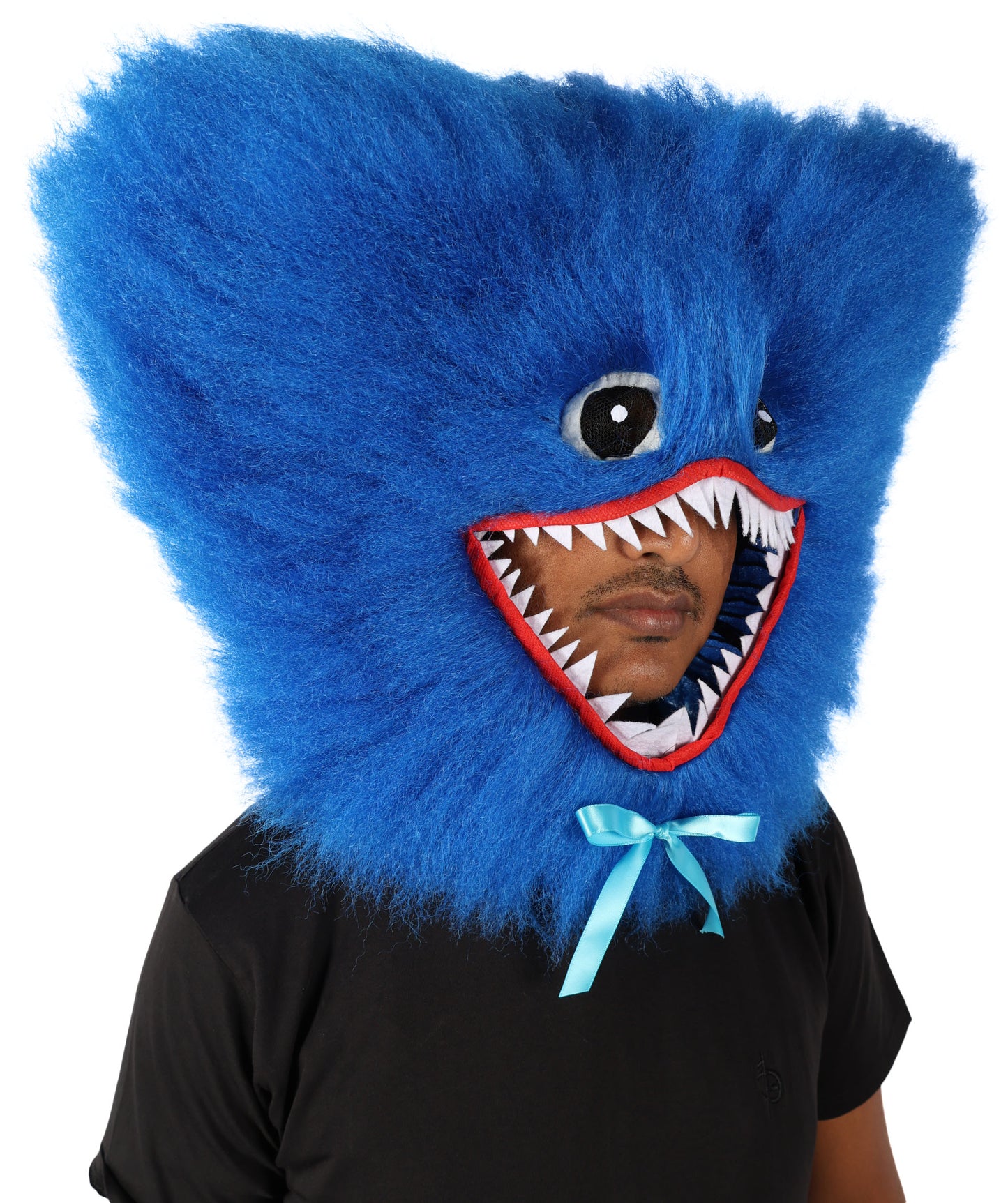 HPO Adult Furry Blue Monster Full-Body Costume with Scary Mask| Perfect for Halloween| Flame-retardant Synthetic Fabric