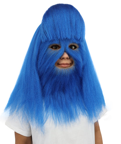 HPO Teen Extreme Hairy Person Costume Bundle & Mask Set - Full-Body Hair Suit Extra-Long Costume Wig for Halloween, Cosplay & Parties - Multiple Color Options