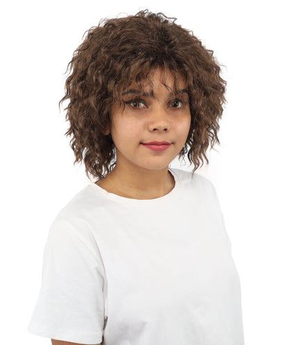 HPO Adult Women's Messy Teased Spiky Multicolor Wig | Curly Two-tone vibrant hue, create of synthetic fiber, extreme textured volume, breathable capless base | Party, Halloween, theater, drag, performance, costume events