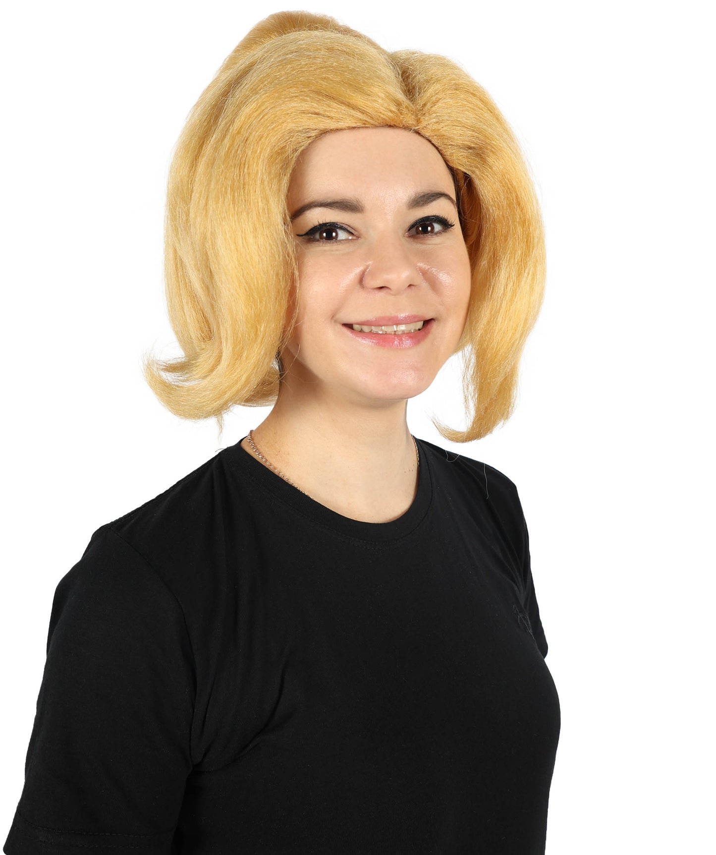 HPO Women’s New Light Blonde Medium Straight Wavy Pigtail Cosplay Wig | Anime Hair Wig for Women | Perfect for Cosplay Themed Parties and Halloween, Adjustable & Comfortable Fit