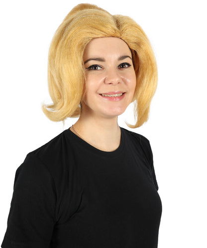 HPO Women’s New Light Blonde Medium Straight Wavy Pigtail Cosplay Wig | Anime Hair Wig for Women | Perfect for Cosplay Themed Parties and Halloween, Adjustable & Comfortable Fit