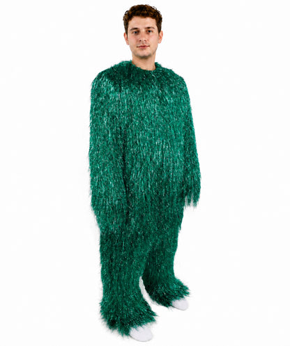 HPO UnisexTinsel Hairy Costume, Bundle & Mask Set | Full-Body Suit & Matching Mask | Long Hair Funny Costume for Halloween, Performers, Cosplay & Mascots | Multicolor Options