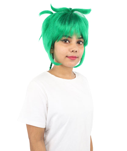 HPO Adult Women's Animal Ear Braided Wig | Multiple Color Options | Synthetic fiber, short bob with sculpted ears and long micro-braids, breathable base | Party, Halloween, theater, drag, performance, costume events