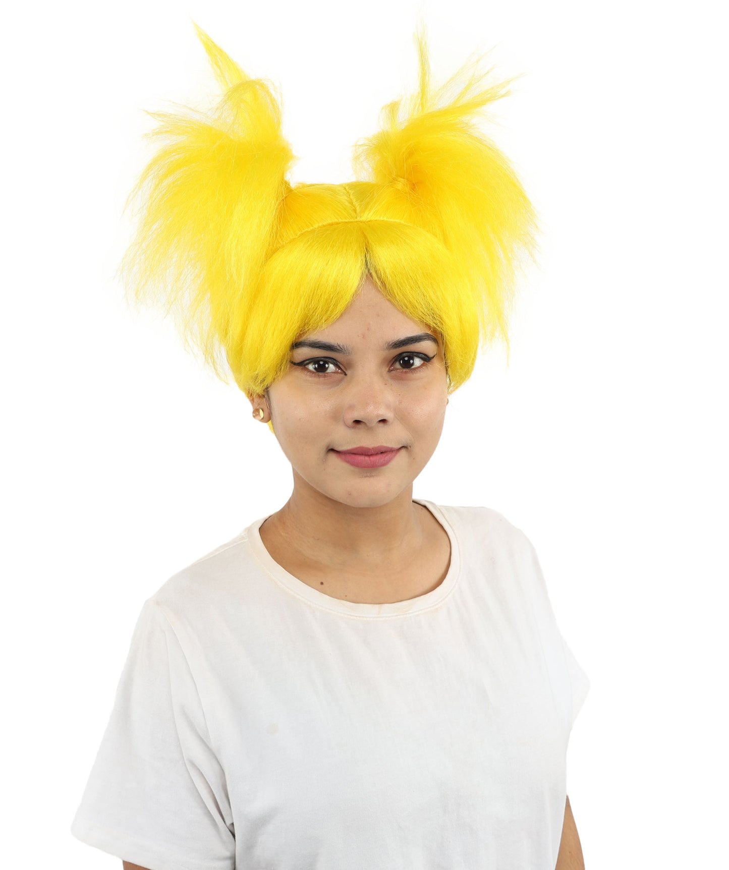 HPO Women’s 15-Inch Orange Spiky Troll Wig | Fun Animated Character | Bright and Bold Look for Halloween, Cosplay, and Themed Party