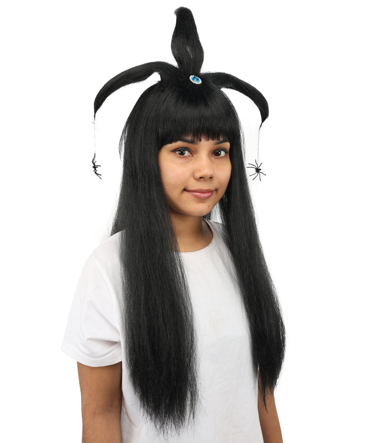 HPO Adult Women's Spider Gothic Sculpted Wig | Multiple Color Options, create of synthetic fiber, architectural spider-leg loops with blunt bangs, breathable base | Party, Halloween, theater, drag, performance, costume events