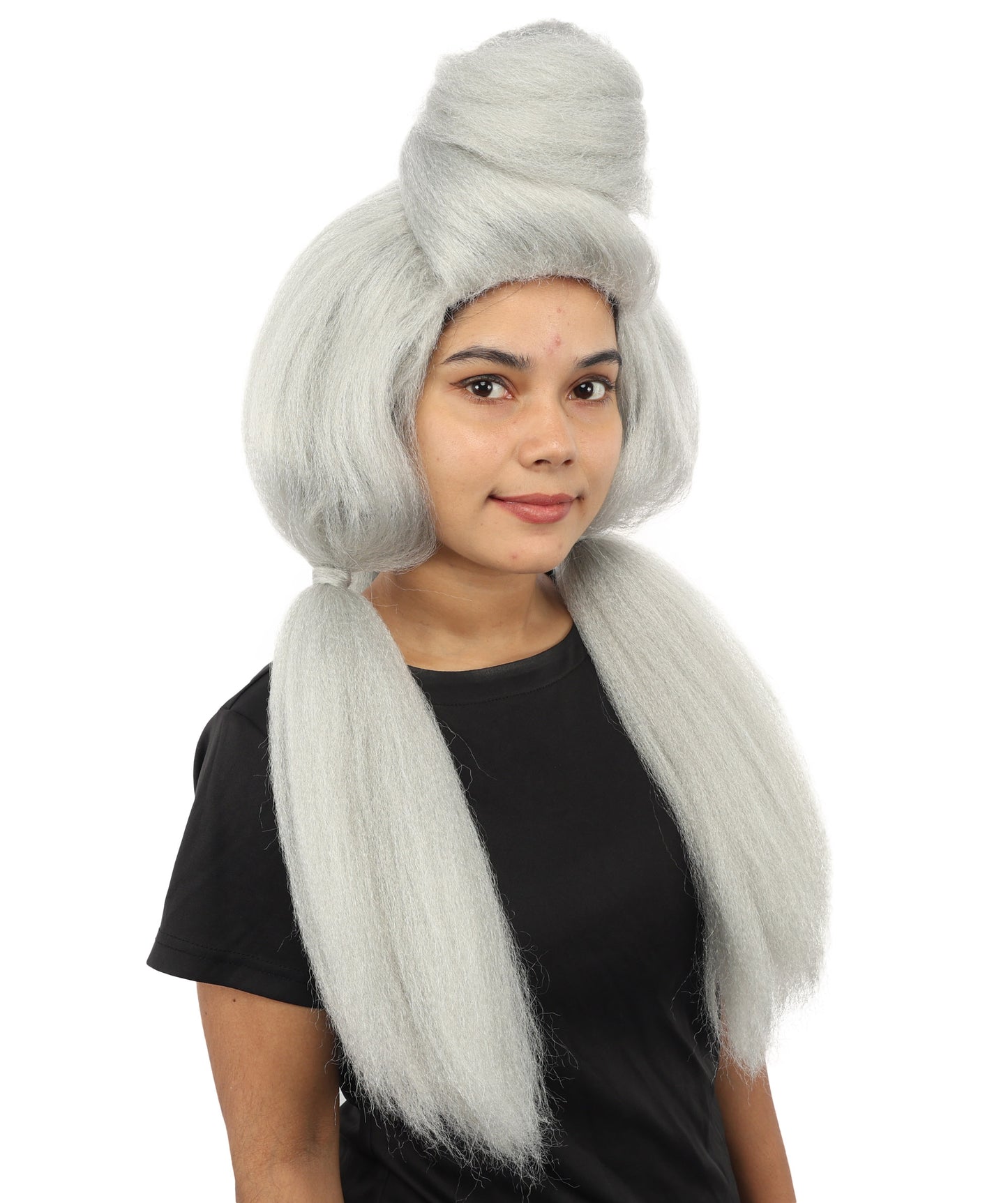 HPO Women’s High Volume Extra Long Yarn Twisted Bun Wig – Multiple Color Options | Bubble Ponytails Hairpiece with Capless Cap | Statement Headpiece for Halloween, Cosplay, Theater and Drag Looks