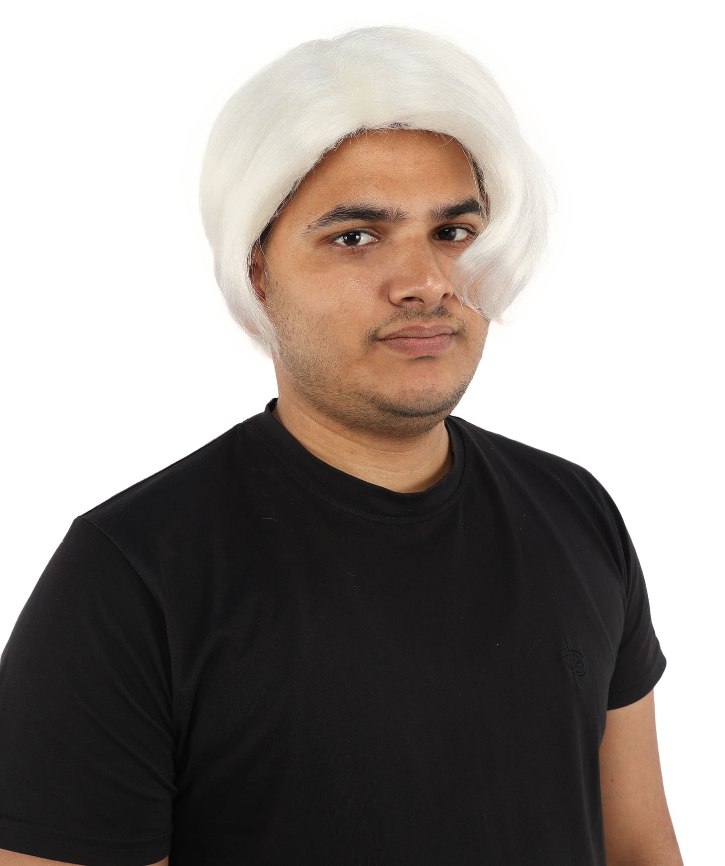 HPO Men’s Blonde Wig with Long Side Bangs  | Flame-retardant Synthetic | Ideal for Cosplay, Halloween & Party Looks