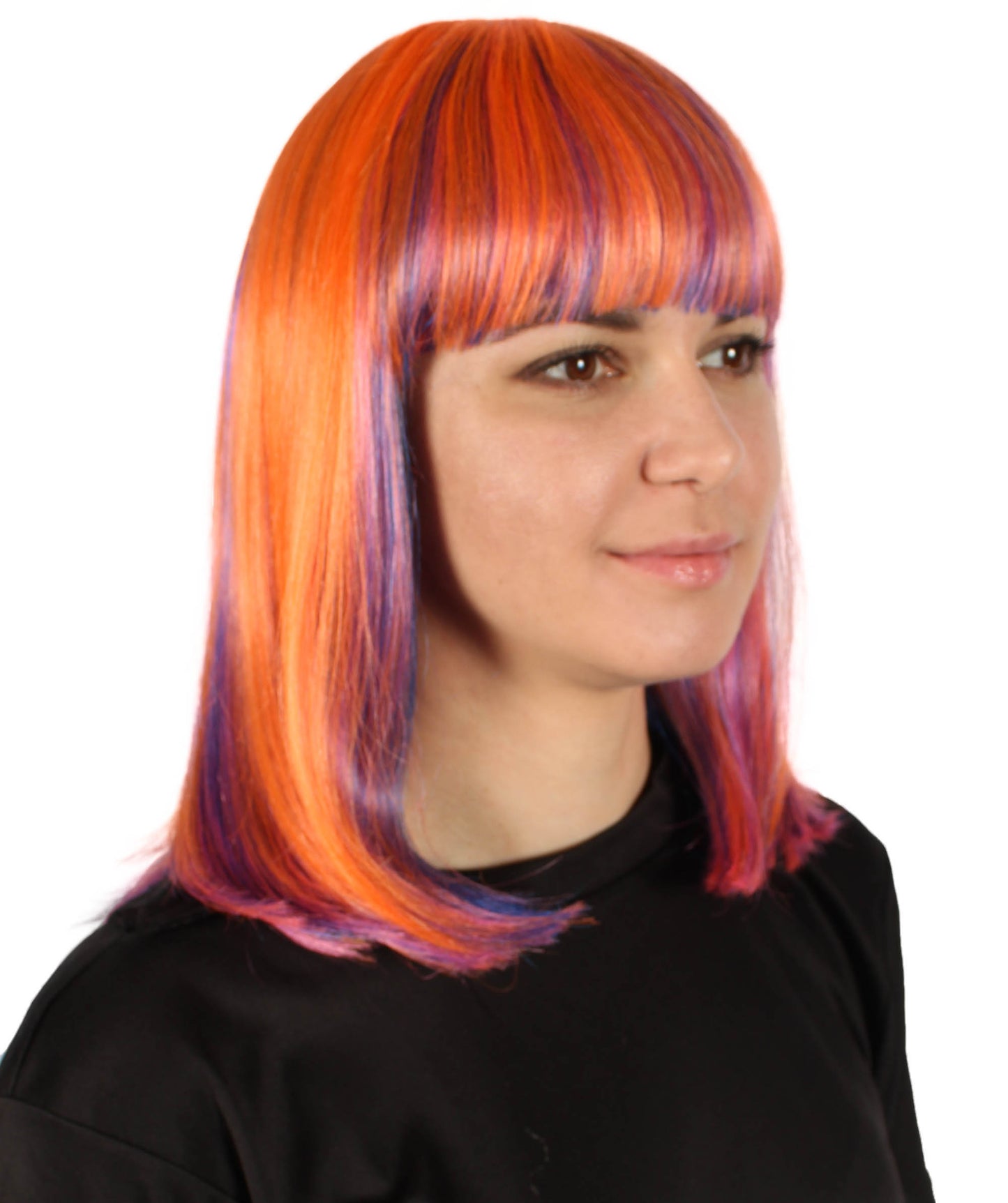 HPO Women's Shoulder Length Bob Wig Collection | Straight Halloween Wig Multiple Color Option | Premium Breathable Capless Cap