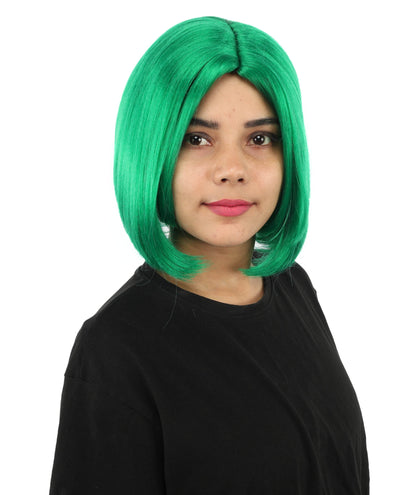 Adult Women's Two-Tone Bob Wig | Multiple Color Options | Short Straight Blunt Cut Inspired by American Pop Artist Look | Natural Hairline for Halloween and Cosplay