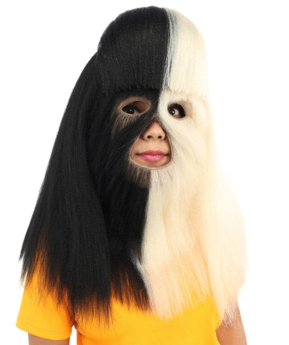 HPO Teen Extreme Hairy Person Two Part Costume, Mask and Bundle Set - Full-Body Hair Suit Extra-Long Costume Wig for Halloween, Cosplay & Parties - Multiple Color Options