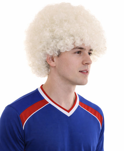 Green&White Unisex Afro Wig | Neon Green Jumbo Sports Wig
