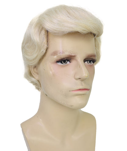 Men’s Short Blonde Side-Part President Wig | Capless Cap Design | Ideal for Halloween and themed party