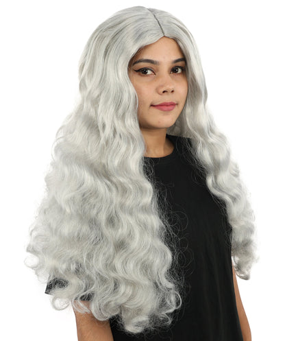 HPO Adult Women's Long Wavy Wig | Multiple Color Options | Center Parted Ginger Curls with Voluminous Ends, Heat Resistant Synthetic Fiber & Breathable Cap | Halloween, Teen Roleplay, Theater, Themed Party & Costume Events