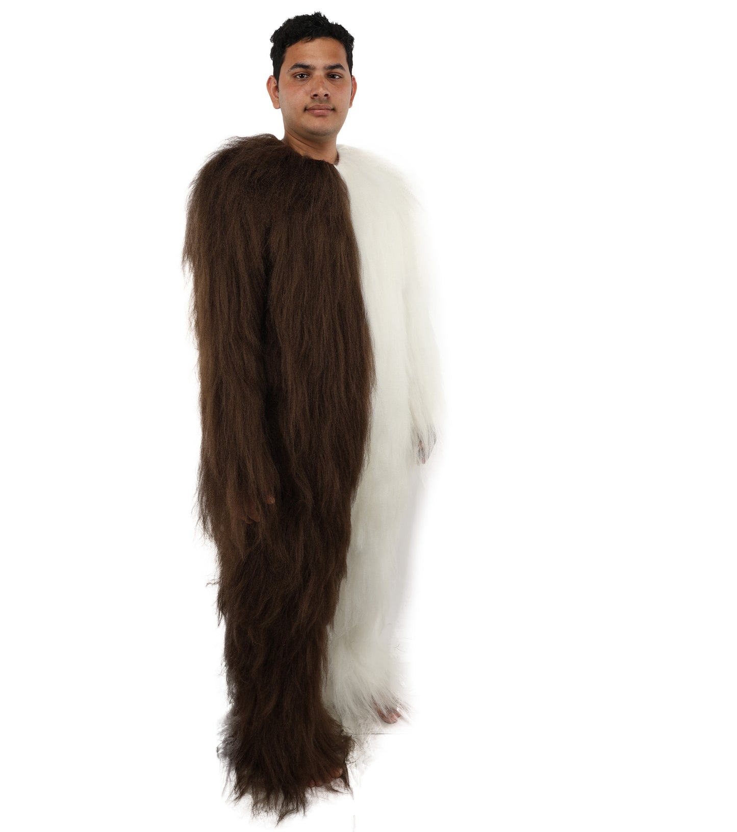 HPO  Extreme Hairy Person Two Part Costume, Mask and Bundle Set - Full-Body Hair Suit Extra-Long Costume Wig for Halloween, Cosplay & Parties - Multiple Color Options
