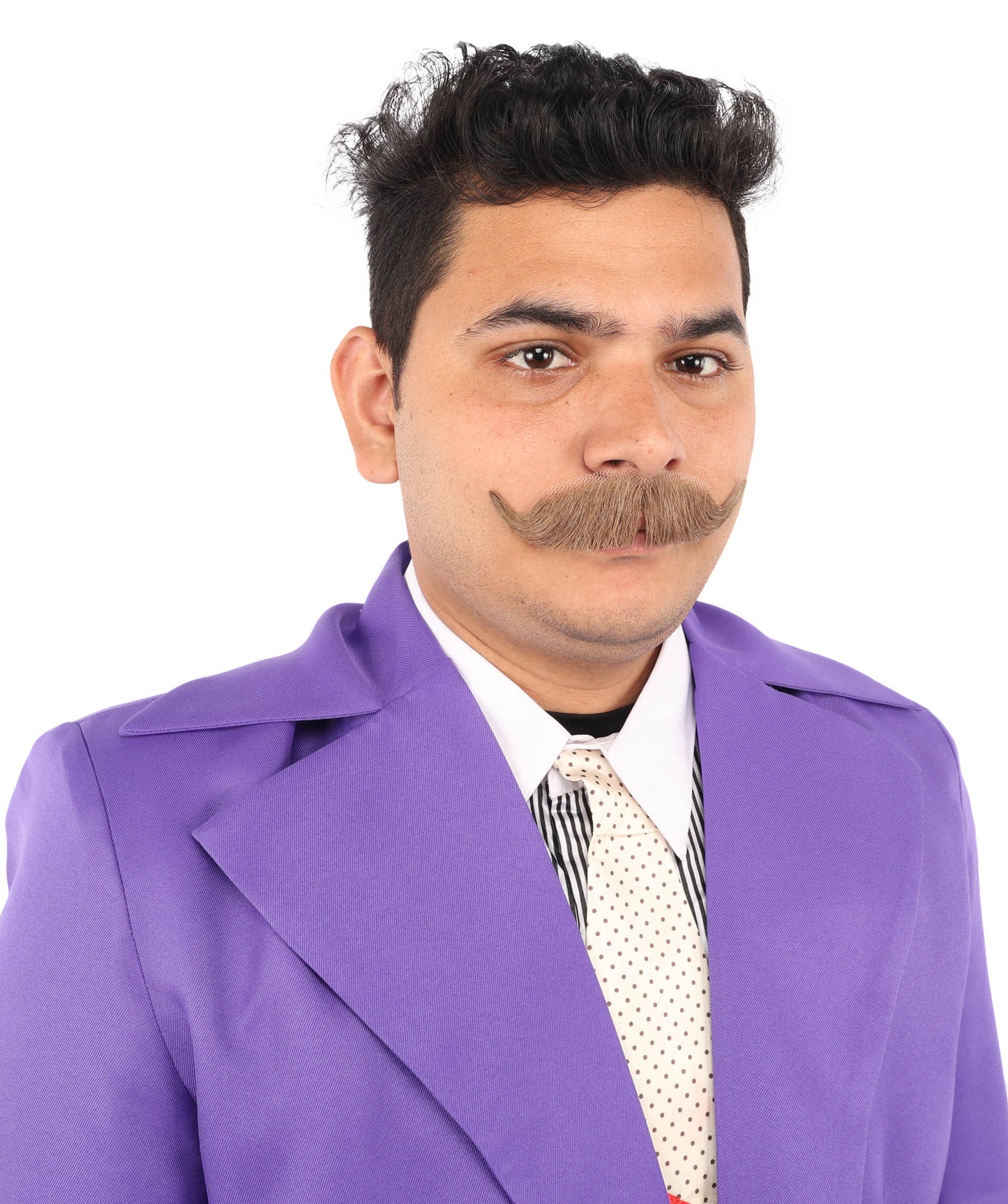 HPO Men's Realistic Fake Imperial Human Hair Mustache | Multiple Color Options