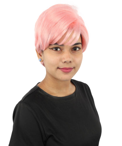 HPO Adult Women’s Short Black Wig | 10 Inch, Sleek and Smooth Bob Hairpiece | Ideal for Cosplay, Costume, and Themed Events