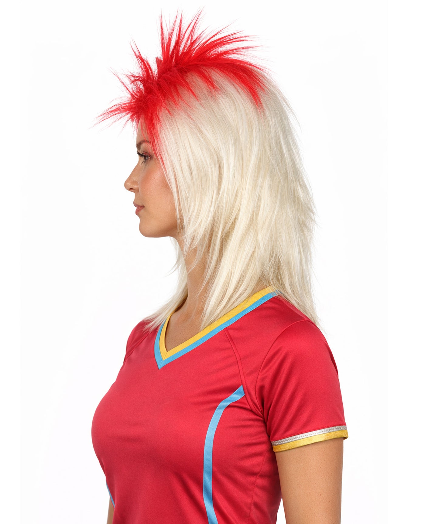 Japanese Flag Patriotic Sports,80's Mullet Wig | Premium Breathable Capless Cap
