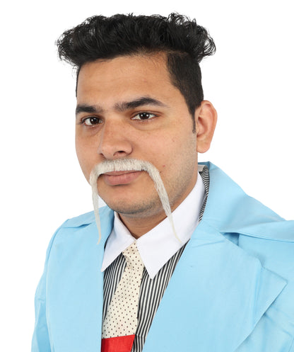 HPO  Men's Chinese Super Villain Fake Human Hair Mustache