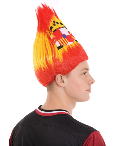Spain Flag Sport Troll Wig | Red Yellow National Pride Wig | Premium Breathable Capless Cap