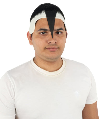 HPO Adult Men's Men's Adhesive Front Military Wig | Multicolor Options | Dark High and Tight Style with Glue-On Sideburns, Synthetic Fiber & Realistic Hairline | Halloween, Sci-Fi Roleplay, Special Effects Makeup & Costume Events