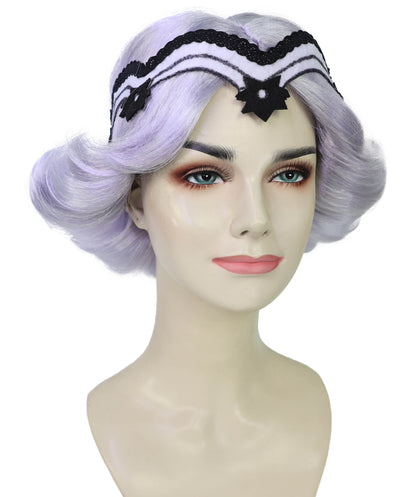 HPO Women's 1920s Flapper Wig with Feather Headband | Short Bob Costume Hair for Gatsby, Speakeasy & Roaring Twenties Parties