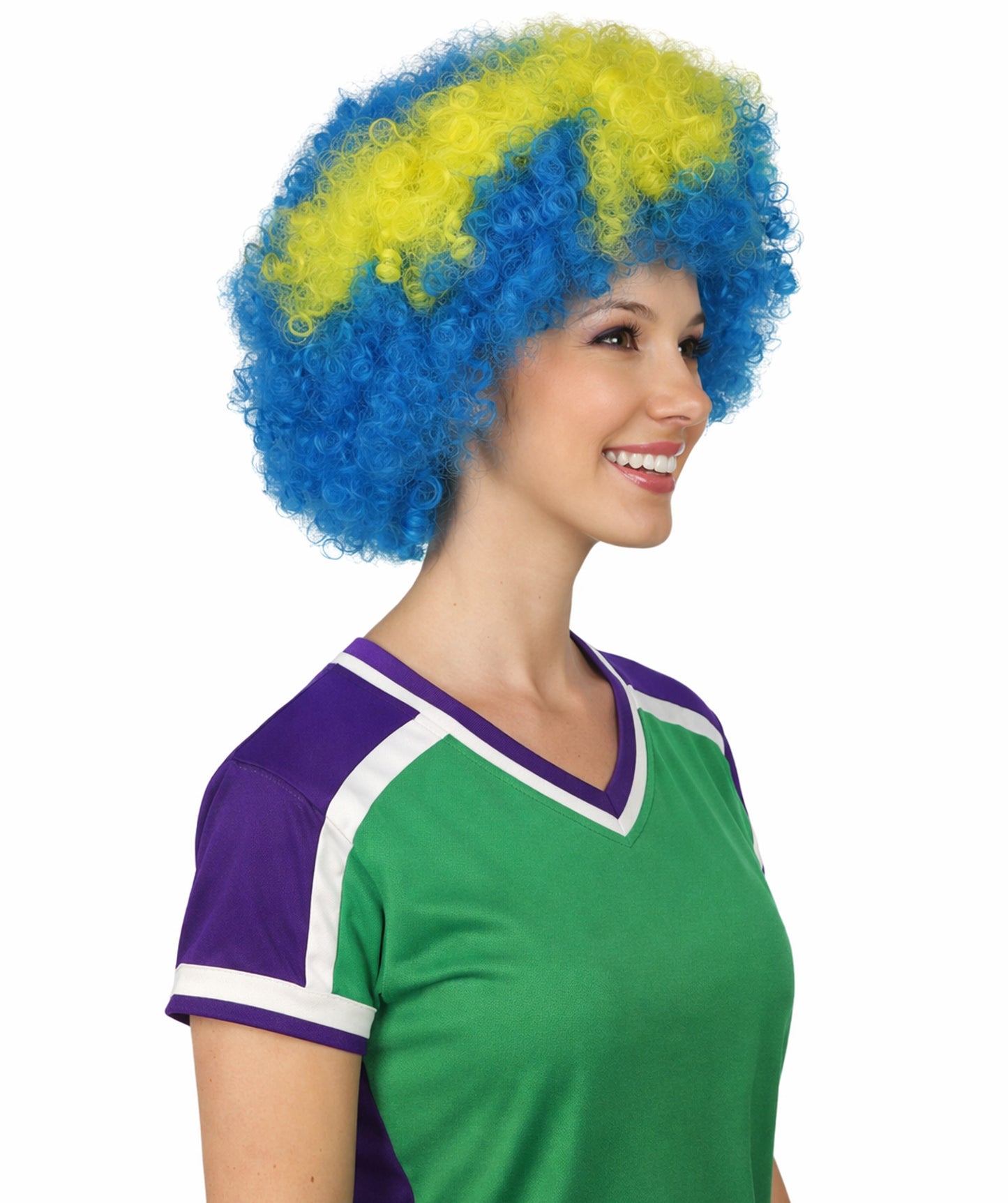 Sweden Flag Sport Afro Halloween Wig