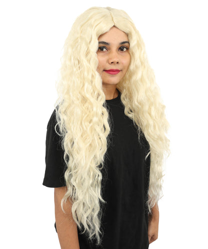 Adult Women's Extra Long Blonde Anime Witch Wig | Wavy Synthetic Hair with Layered Curls | Fantasy Hairpiece for Halloween, Cosplay & Theme Events