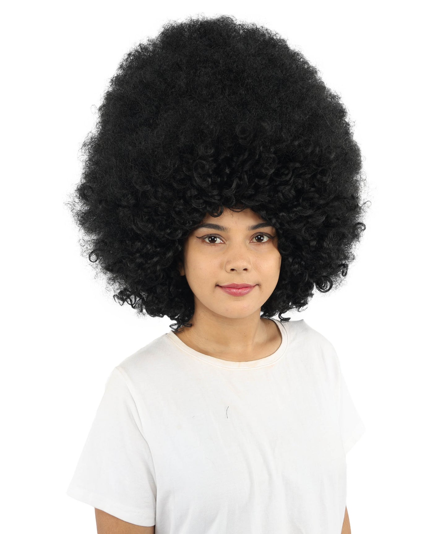 HPO Women's Giant White Glitter Afro Wig | Massive Puffy Sparkle Hair with Silver Sheen, Synthetic Fiber & Breathable Cap | Halloween, Troll Roleplay, 70s Disco Party, Theater & Funny Costume