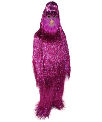 HPO Unisex Teen Extreme Tinsel Hairy Person Costume Bundle & Mask Set - Full-Body Tinsel Hair Suit Extra-Long Costume Wig for Halloween, Cosplay & Parties - Multiple Color Options