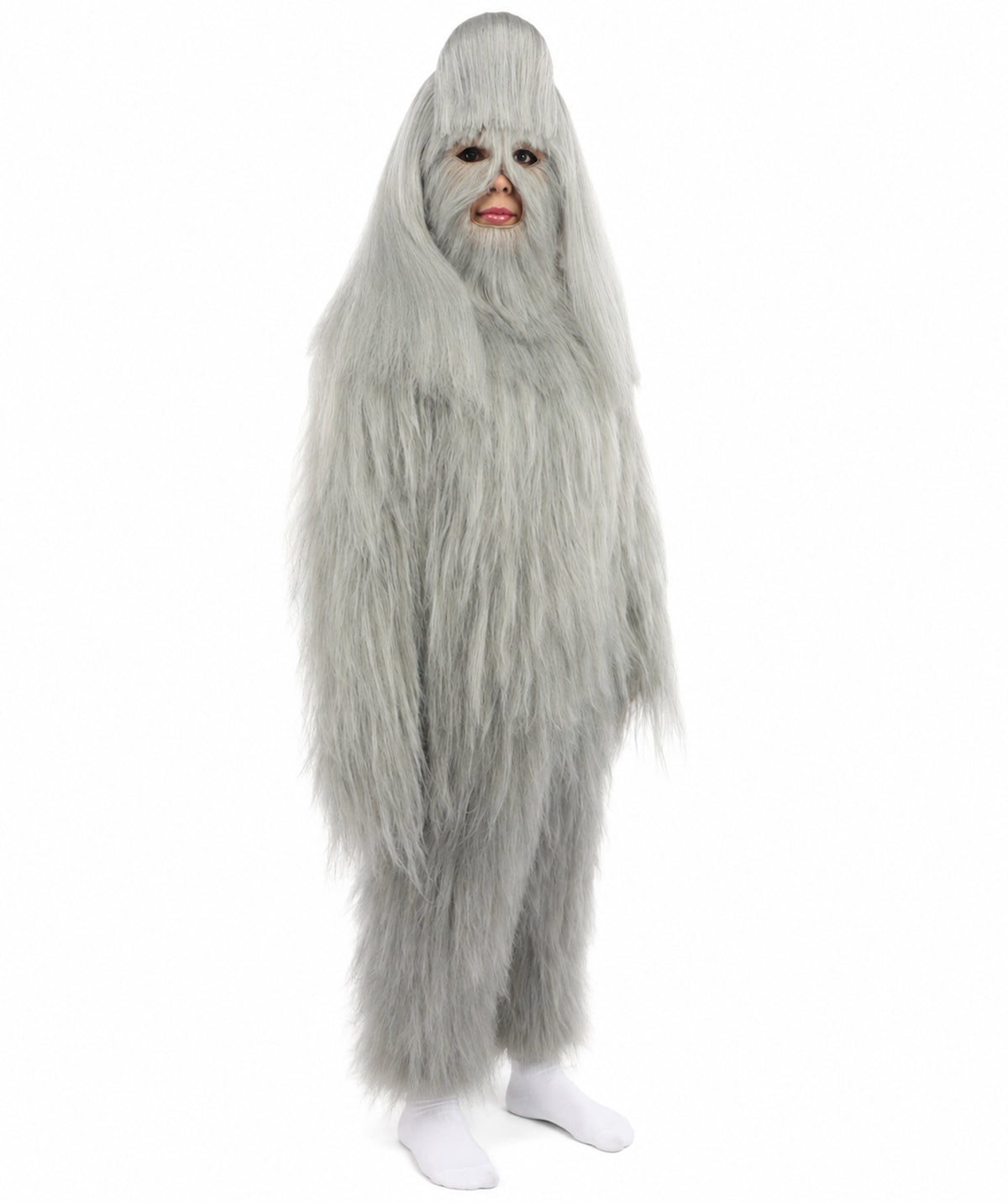 HPO Teen Extreme Hairy Person Costume Bundle & Mask Set - Full-Body Hair Suit Extra-Long Costume Wig for Halloween, Cosplay & Parties - Multiple Color Options