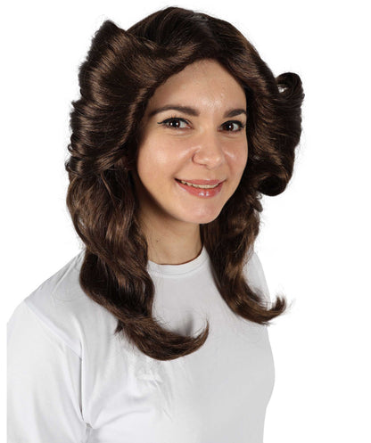 HPO Women's 70's Flick Multiple Color Retro Wig, Flame-retardant Synthetic Fiber