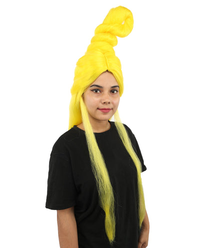 HPO Adult Women's Sculpted Loop Topknot Wig | Multiple Color Options | Create of synthetic fiber, gravity-defying twisted vertical bun with long face-framing strands, breathable base | Party, Halloween, theater, drag, performance, costume events
