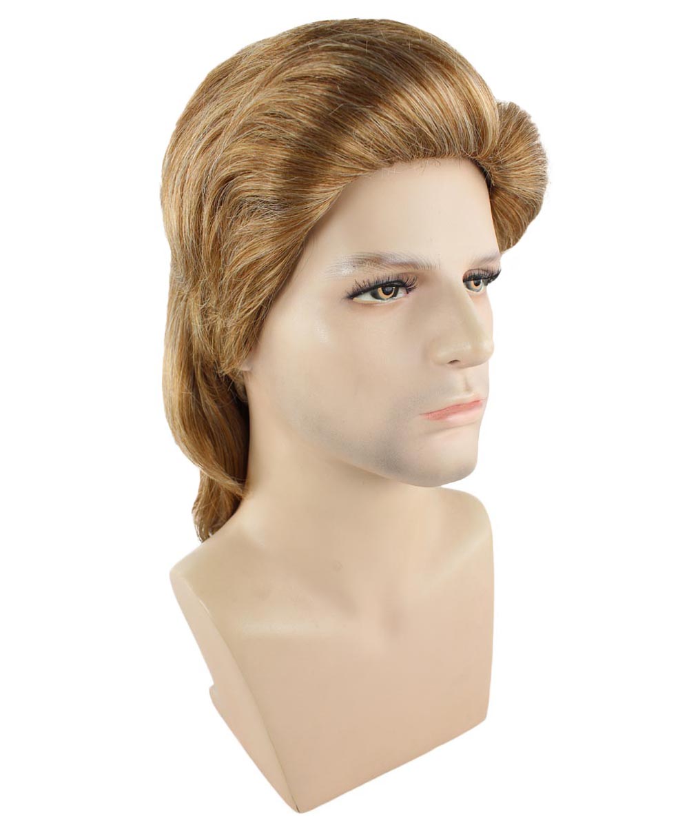 Men's 80's Mullet Wig Brown | Premium Breathable Capless Cap