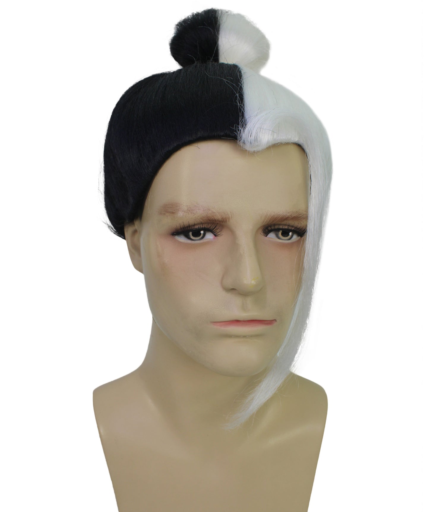 Men’s Striking Multiple Anime Villain Wig With A Bun I Best for Halloween I Flame-retardant Synthetic Fiber