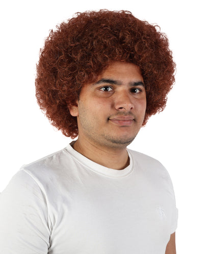 HPO Men's Multi-Color Options Curly Clown Wig | Flame-Retardant Synthetic Fiber and Standard Cap | Ideal for Parties, Cosplay, and Themed Events