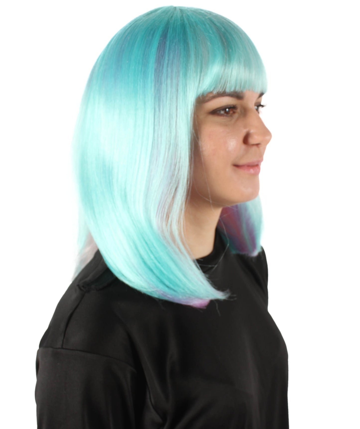 HPO Women's Shoulder Length Bob Wig Collection | Straight Halloween Wig Multiple Color Option | Premium Breathable Capless Cap