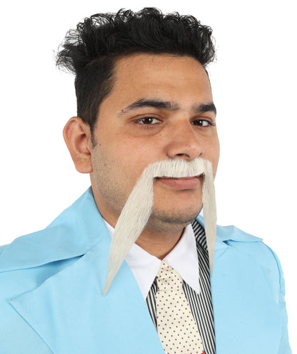 HPO Men's Synthetic Hair Long String Black Mustache Fancy Facial Hair Multiple Color Options