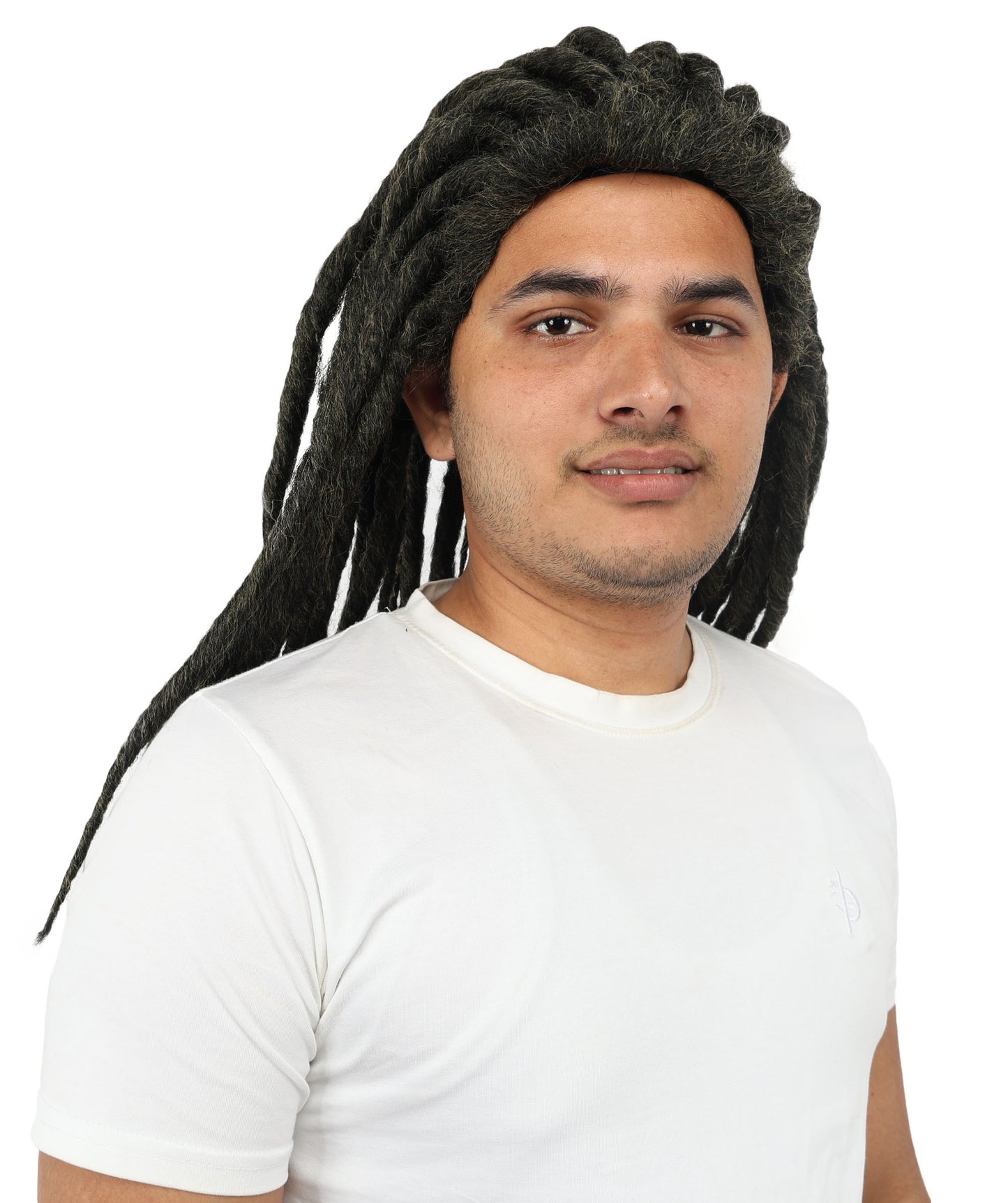HPO Men's Fantasy Black Tribal Wig | Long Black Synthetic Hair with Adjustable Cap for Cosplay, Themed Events, Halloween, Stage & Roleplay