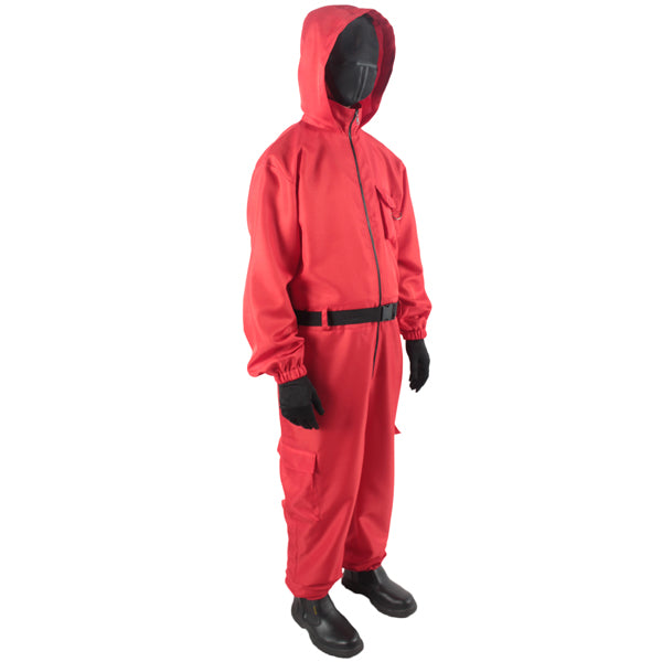 Red Hooded Jumpsuit