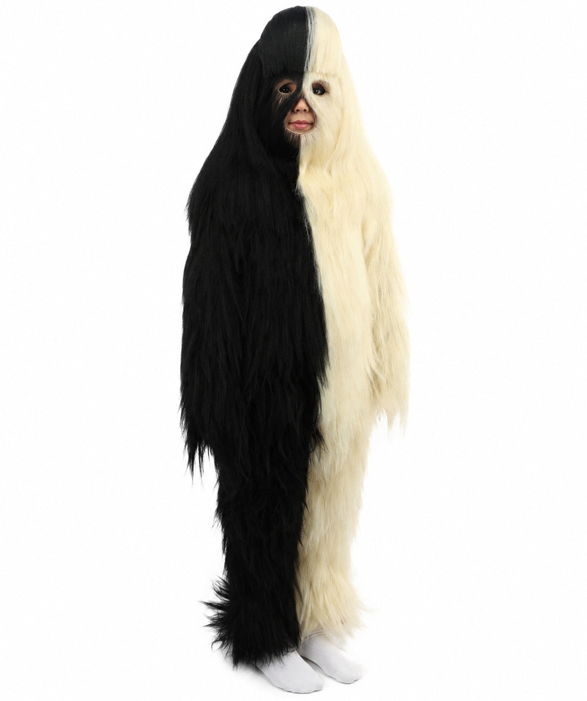 HPO Teen Extreme Hairy Person Two Part Costume, Mask and Bundle Set - Full-Body Hair Suit Extra-Long Costume Wig for Halloween, Cosplay & Parties - Multiple Color Options