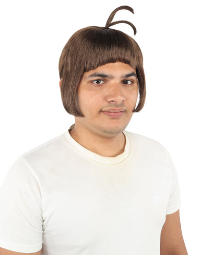 HPO Adult Men's Sleek Blunt Bob Wig | Multicolor Options | Solid color hue, create of synthetic fiber, straight smooth texture with bangs, breathable base | Party, Halloween, theater, drag, performance, costume events