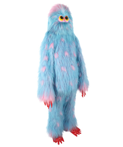 HPO Unisex Adorable Furry Multicolor Monster Costume Set with Head Mask & Bundle| Perfect for Halloween| Synthetic Fabric