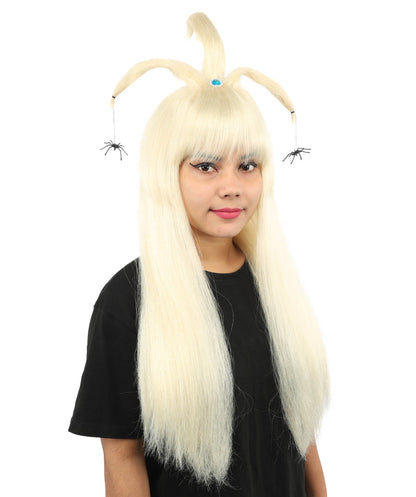 HPO Adult Women's Spider Gothic Sculpted Wig | Multiple Color Options, create of synthetic fiber, architectural spider-leg loops with blunt bangs, breathable base | Party, Halloween, theater, drag, performance, costume events
